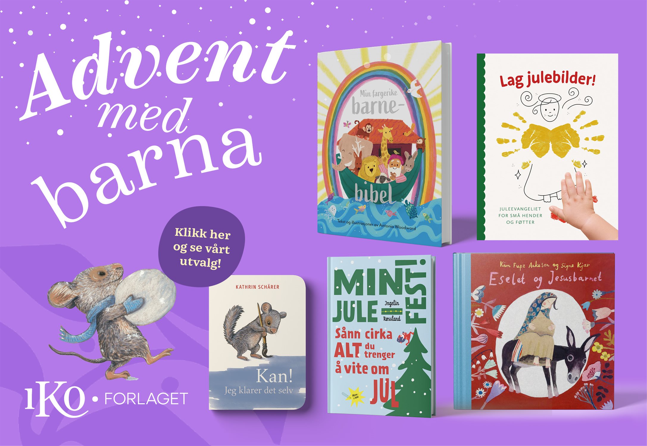 banner med utvalg av julegaver til barna