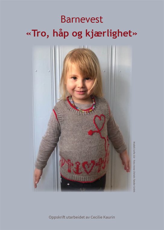 Strikkeoppskrift Vest 'En rød tråd'